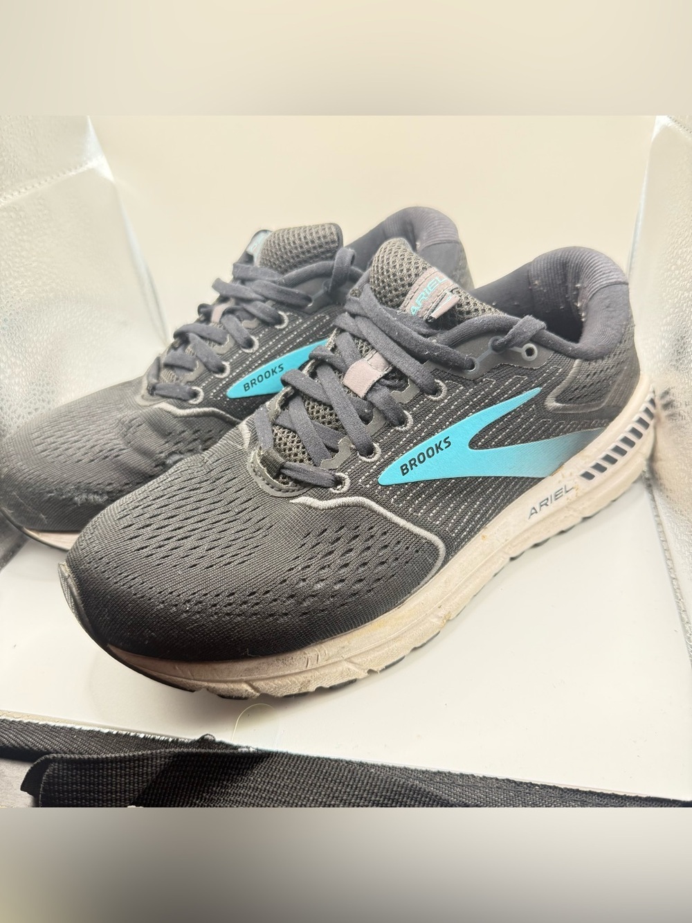 Brooks Ariel Running Shoes in Black with Teal Accents
